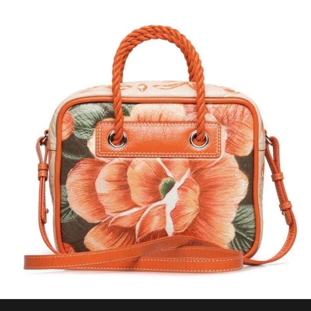 NWT Balenciaga blanket square small floral runway shoulder Crossbody bag RARE